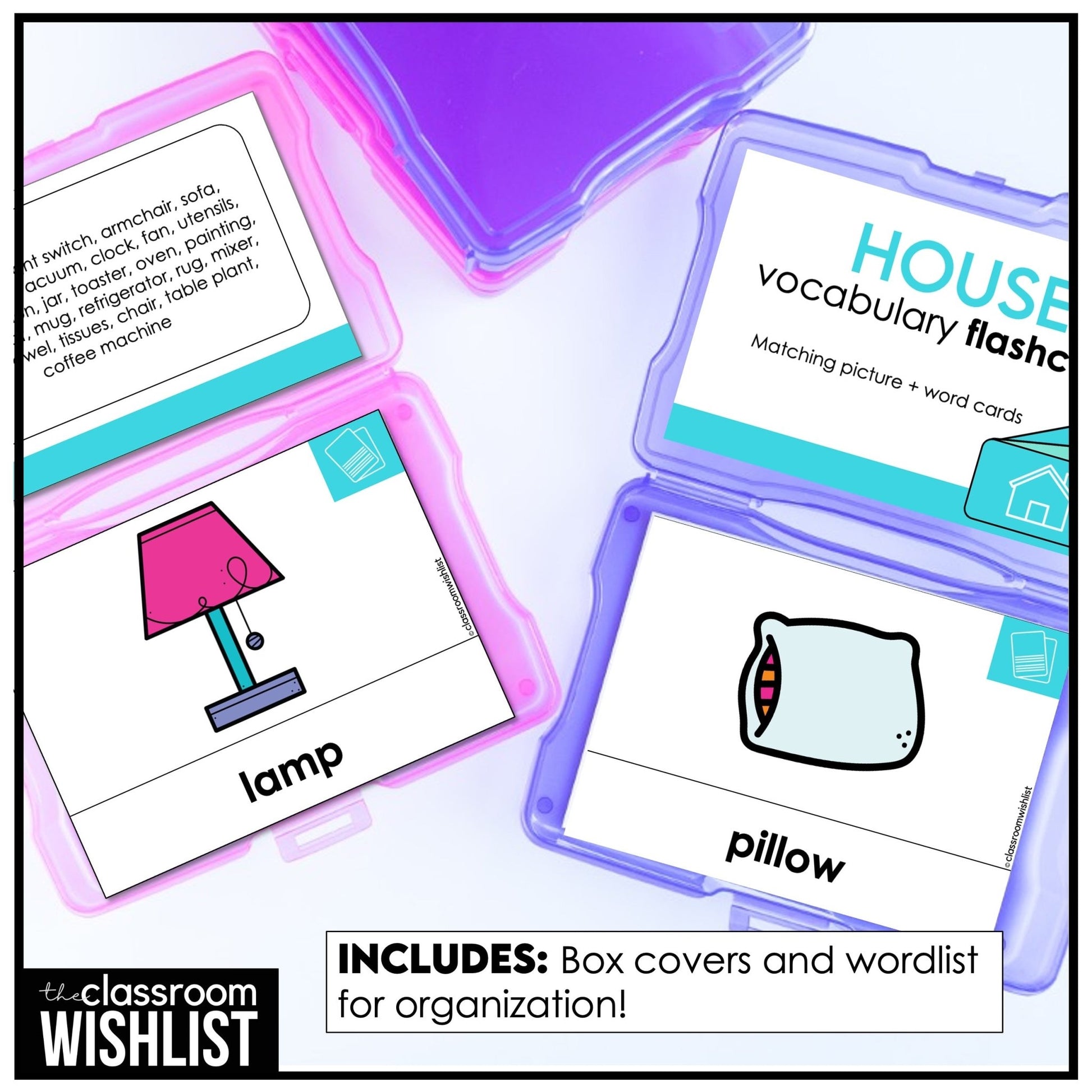 Things in a House Vocabulary Flashcard Bundle | Print & Digital | ESL, EFL, ELL - Hot Chocolate Teachables