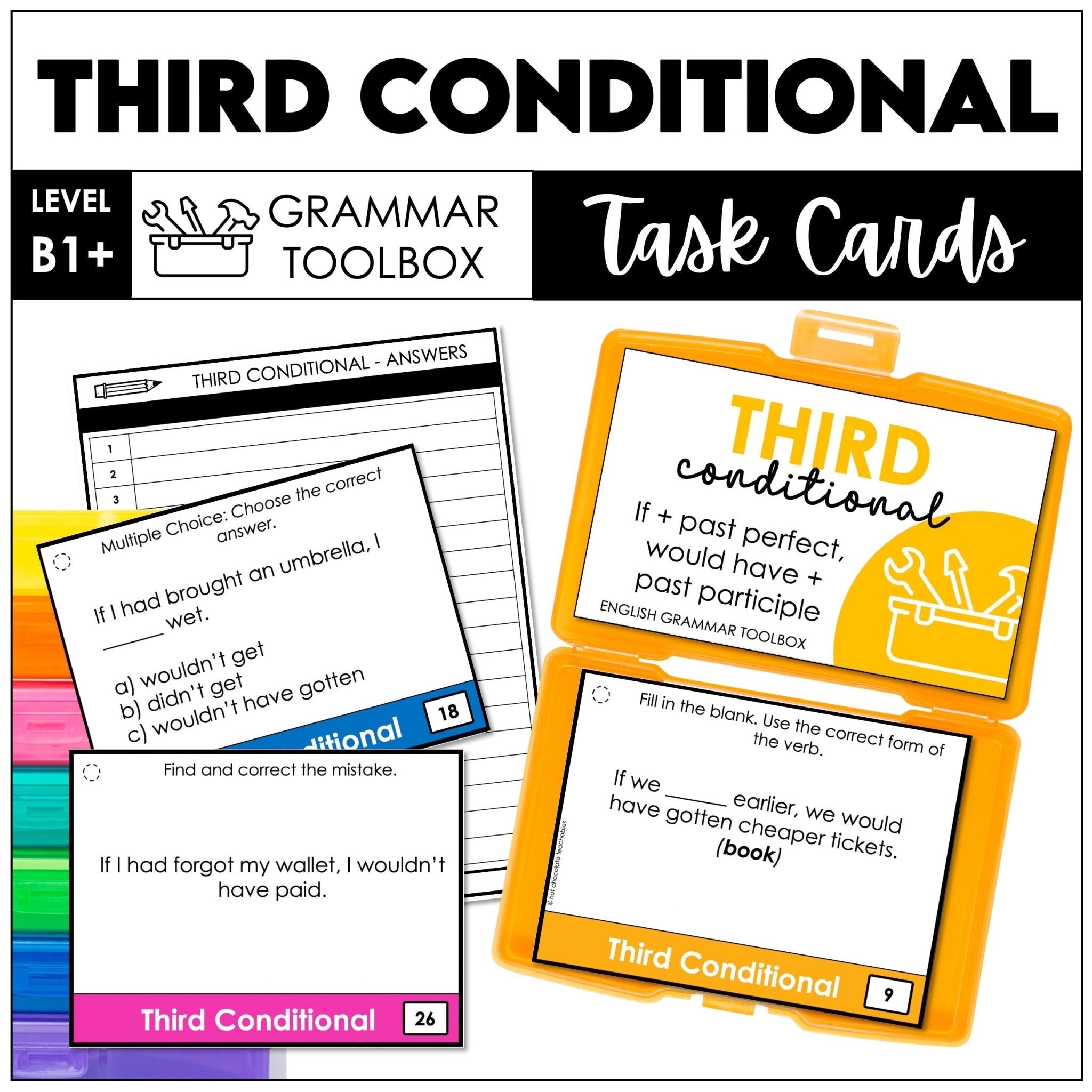 Third Conditional Task Cards – If Clauses Past Conditional Practice (ESL B1–B2) - Hot Chocolate Teachables