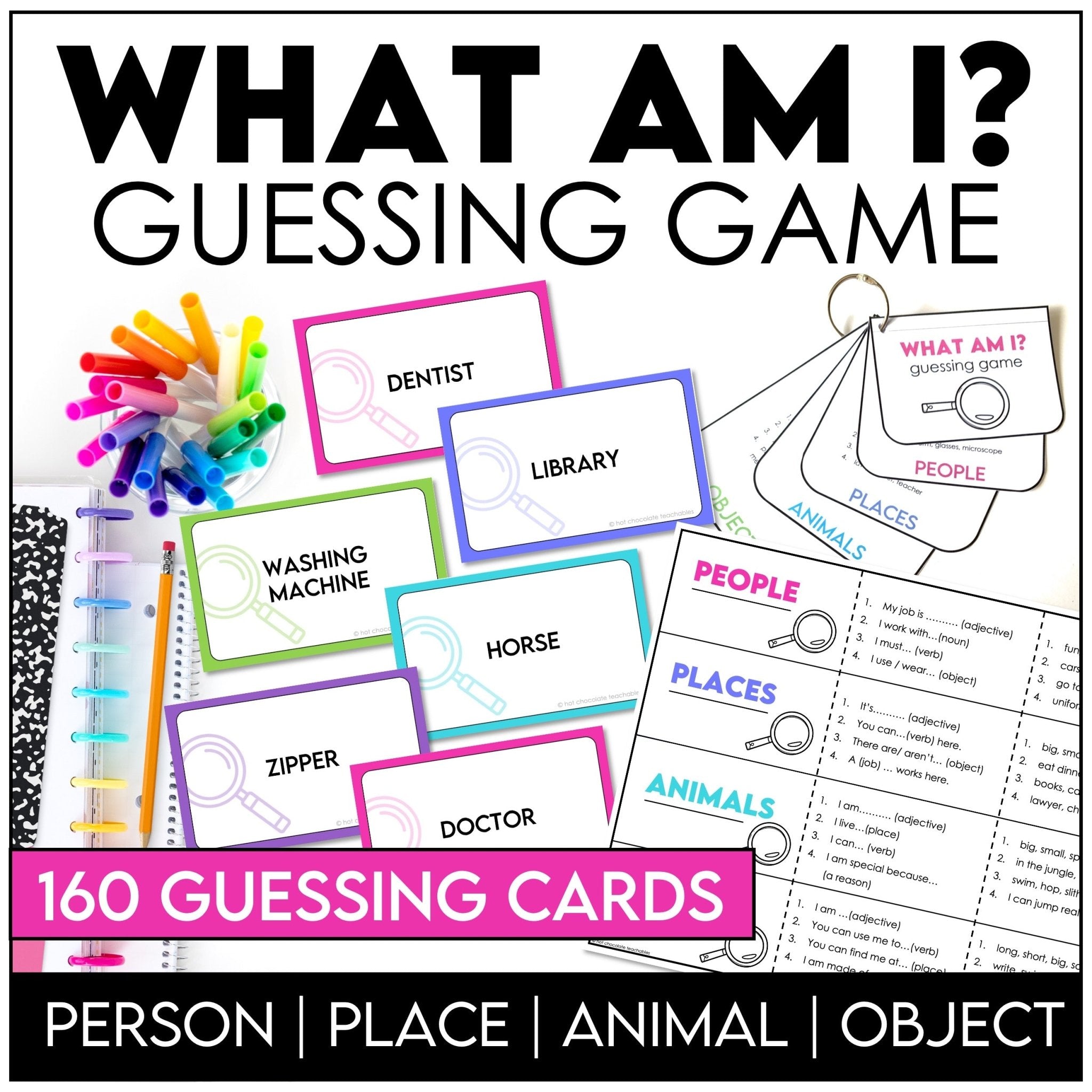 What am I? - Guessing Game : Objects, Animals, People & Places - Hot Chocolate Teachables