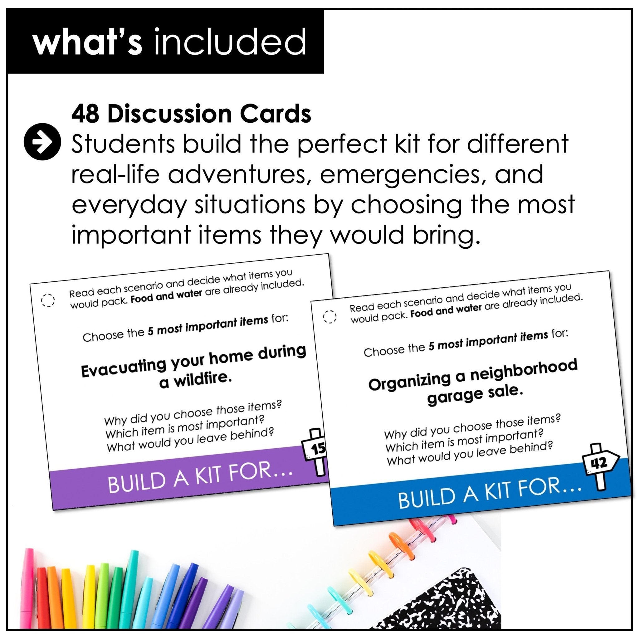 What Would You Pack? Task Cards – Critical Thinking, Problem Solving & Speaking - Hot Chocolate Teachables