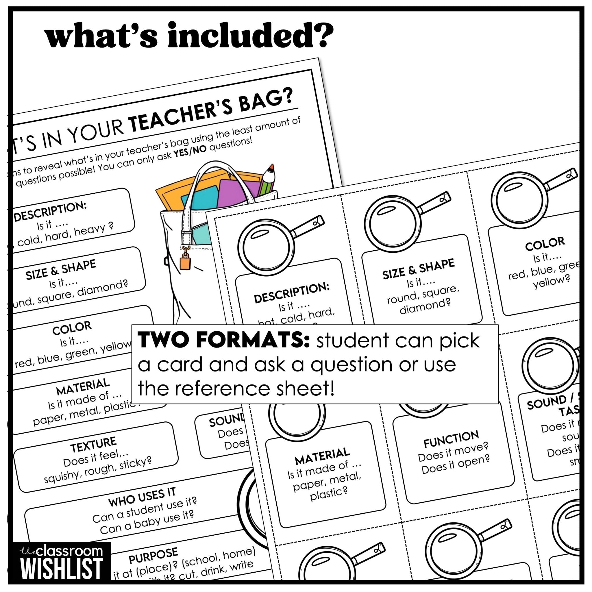 What’s in Your Teacher’s Bag? | Back to School Ice Breaker Guessing Game - Hot Chocolate Teachables