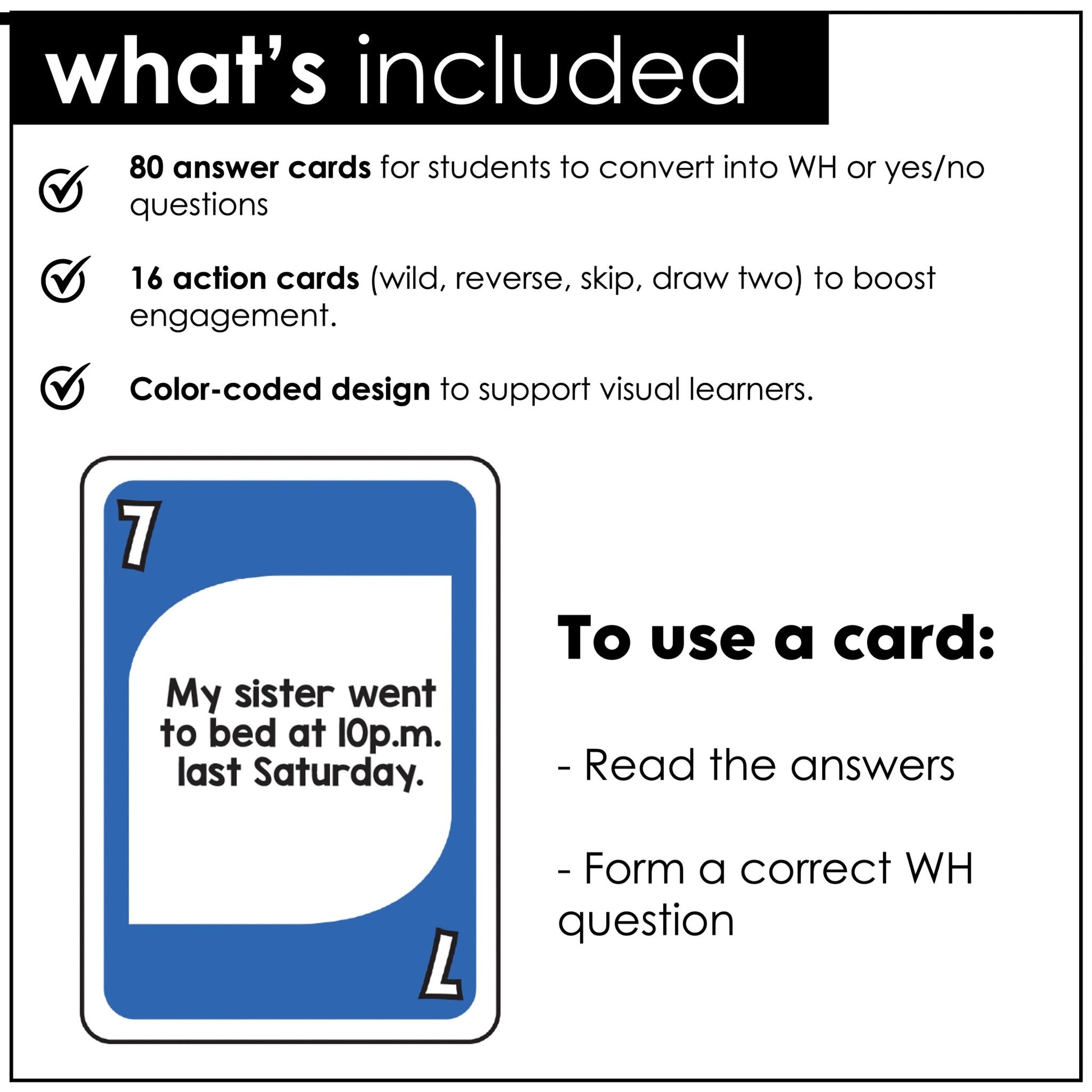 What's the question? Word Order in Questions Card Game - Hot Chocolate Teachables
