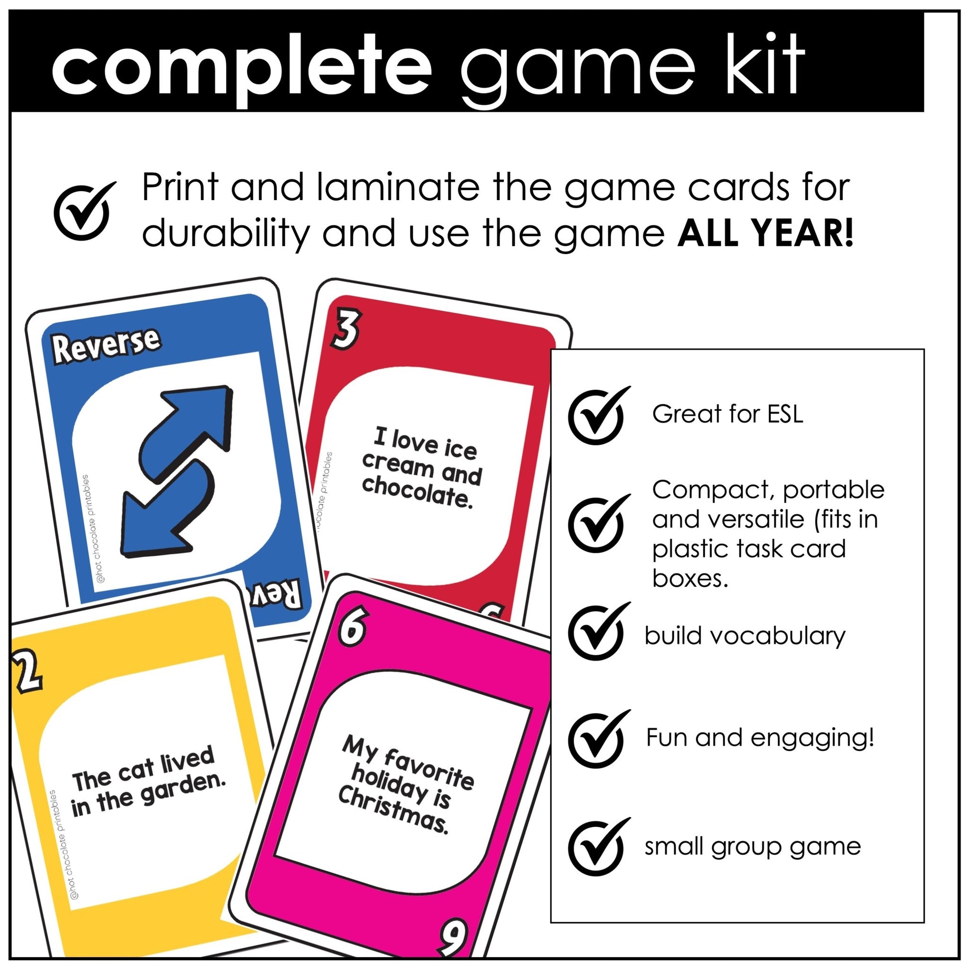 What's the question? Word Order in Questions Card Game - Hot Chocolate Teachables