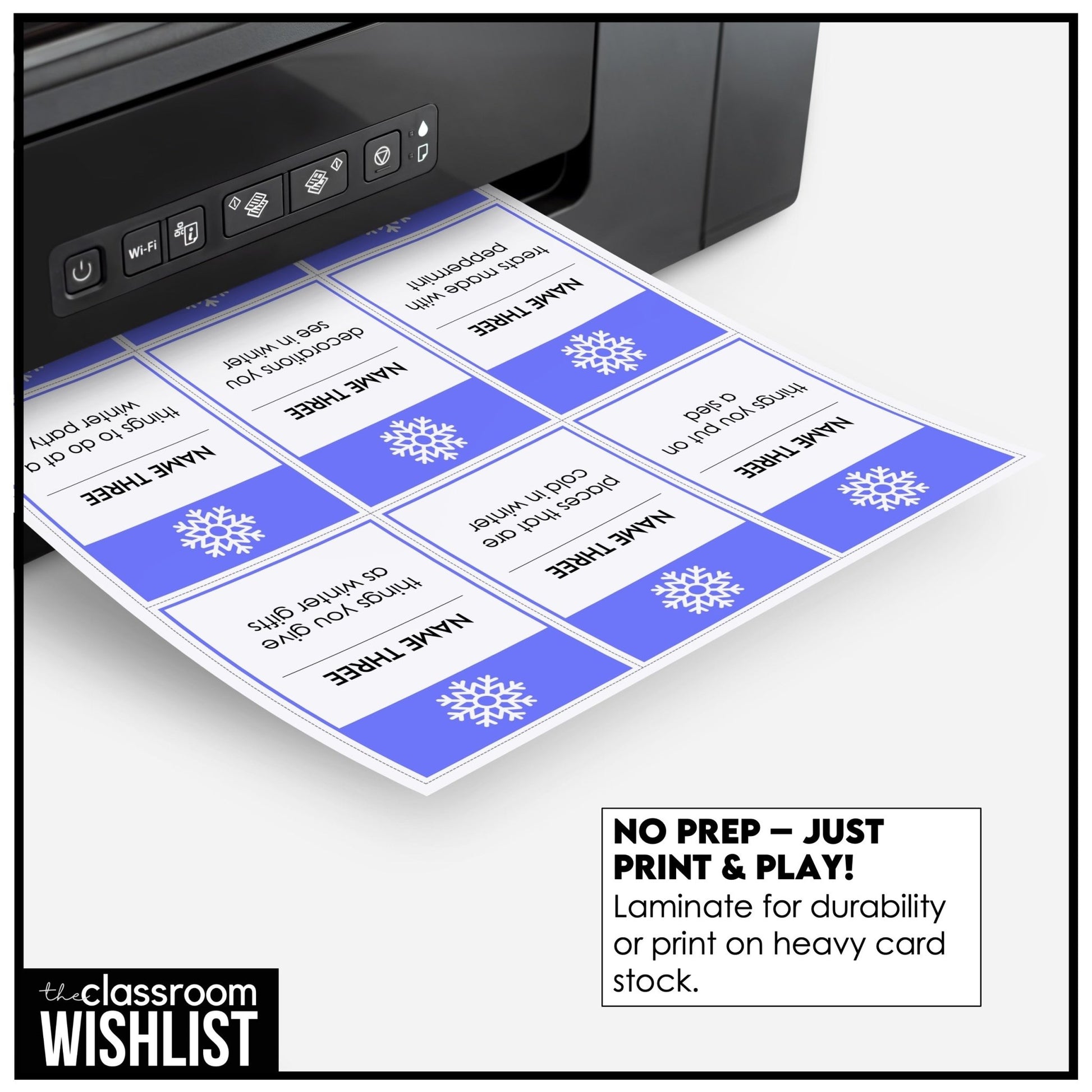 Winter Vocabulary Card Game for ESL | Name 3 Things | Speaking & Brainstorming Game - Hot Chocolate Teachables