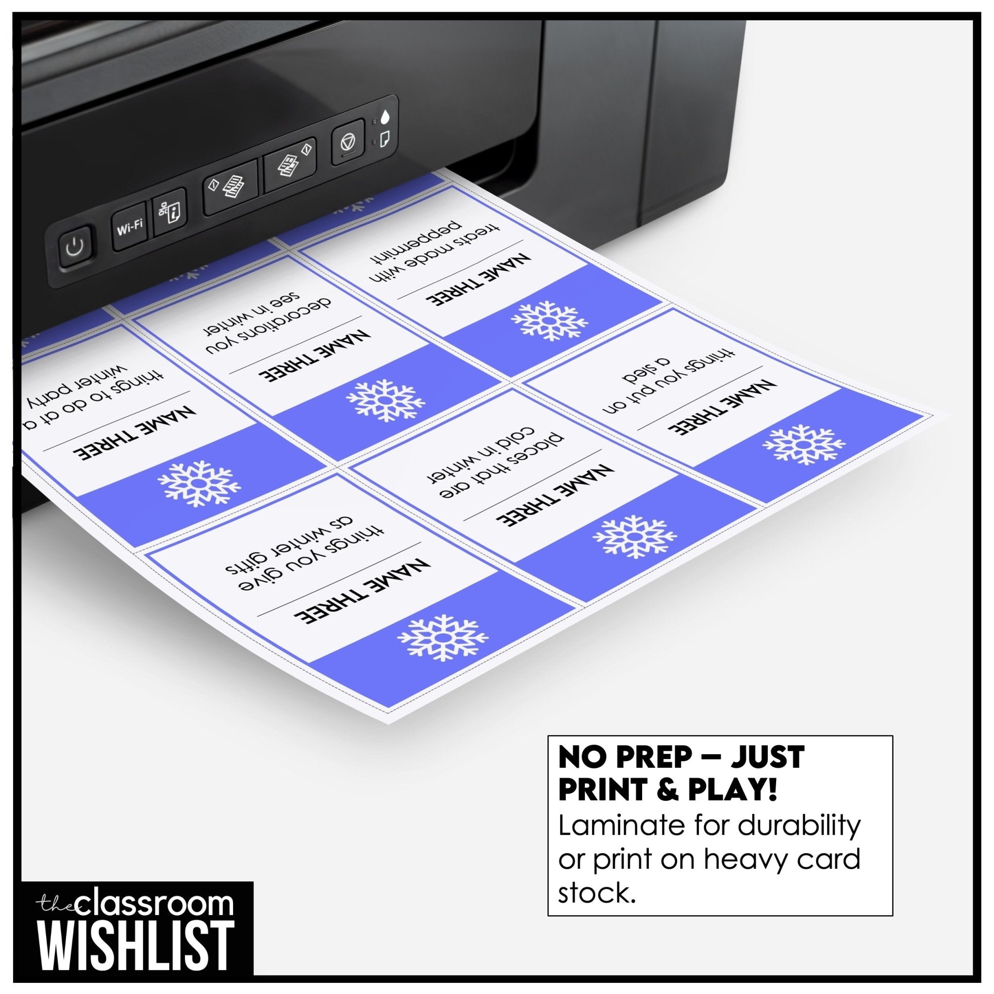 Winter Vocabulary Card Game for ESL | Name 3 Things | Speaking & Brainstorming Game - Hot Chocolate Teachables