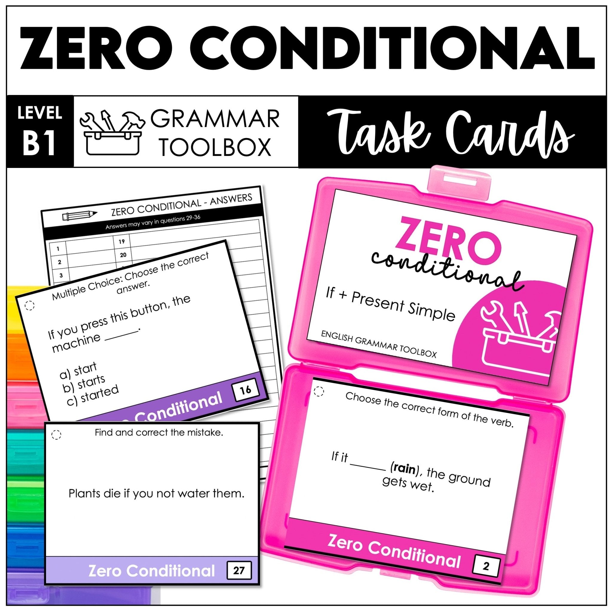 Zero Conditional Task Cards – If Clauses Grammar Activities (ESL A2–B1) - Hot Chocolate Teachables