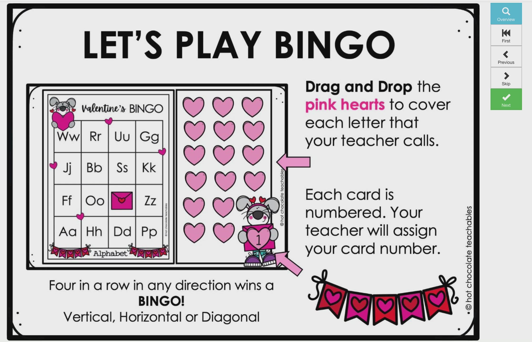 Load video: Valentine&#39;s Day Alphabet Fluency Bingo Game