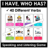 Action Verbs - I have, Who has? Card Game for ESL / EFL /ELL - Hot Chocolate Teachables