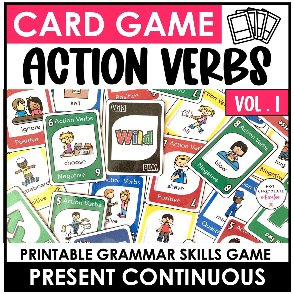 Action Verbs | Present Continuous Games | Activities | Worksheets | Lessons - Hot Chocolate Teachables