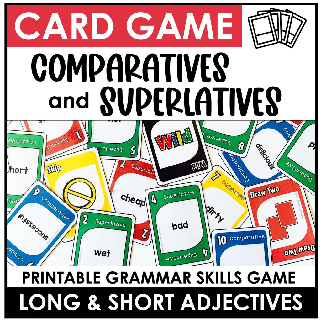 Adjectives : Comparative & Superlative Card Game - Hot Chocolate Teachables