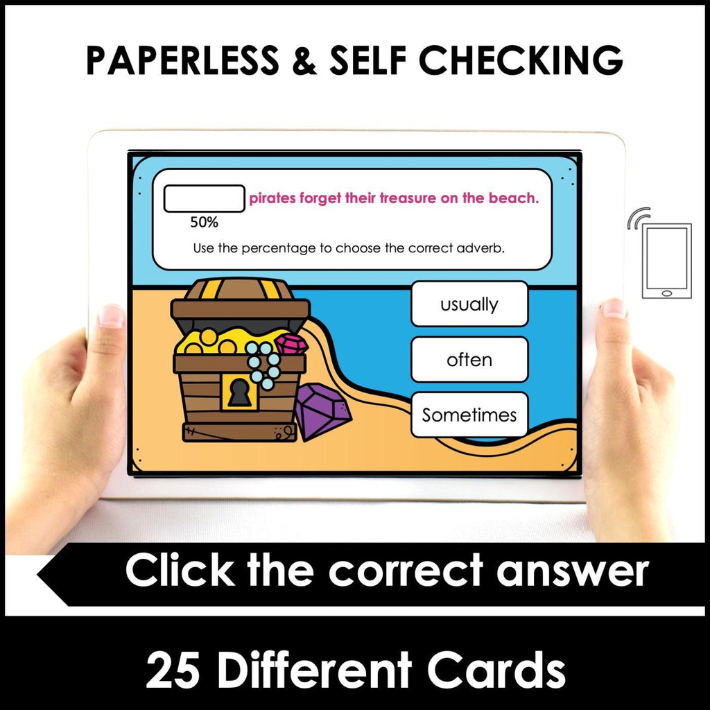 Adverbs of Frequency | Present Simple Sentences Digital Task Cards - Hot Chocolate Teachables