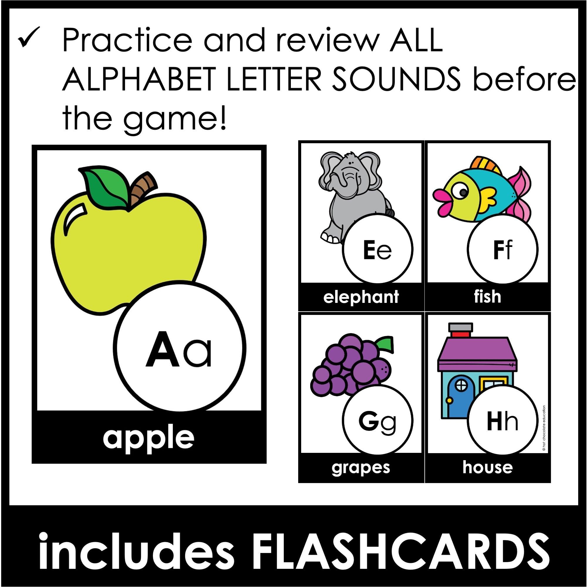 Alphabet Initial Letter Bingo Game – Beginning Sounds Recognition Activity - Hot Chocolate Teachables