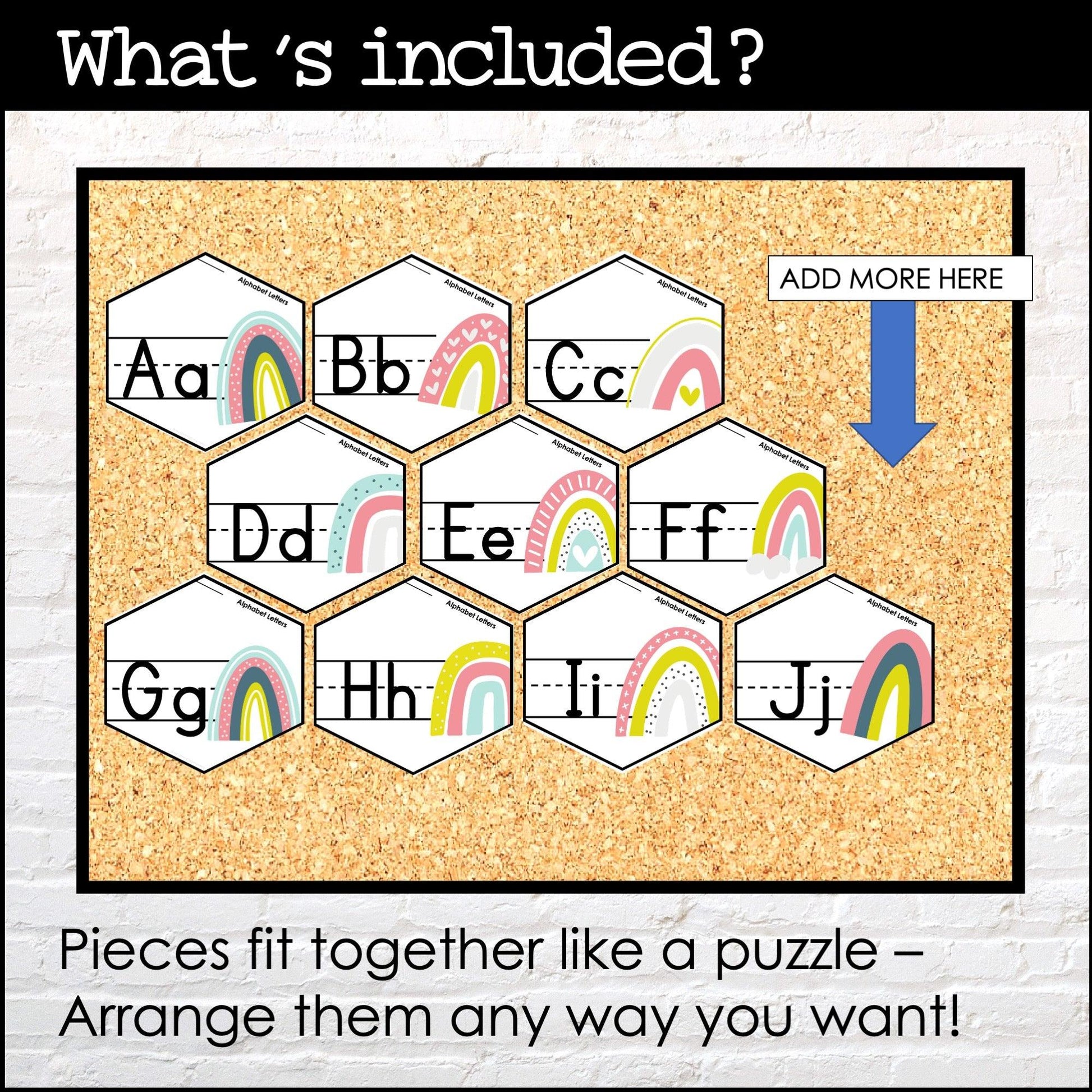 Alphabet Letter Posters | Uppercase + Lowercase Alphabet Bulletin Board - Hot Chocolate Teachables