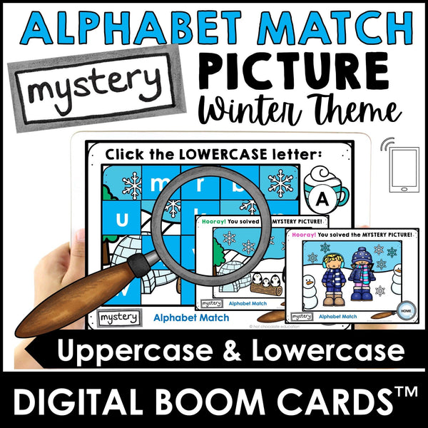 Alphabet Mystery Picture - Winter Theme Boom Cards - Hot Chocolate Teachables