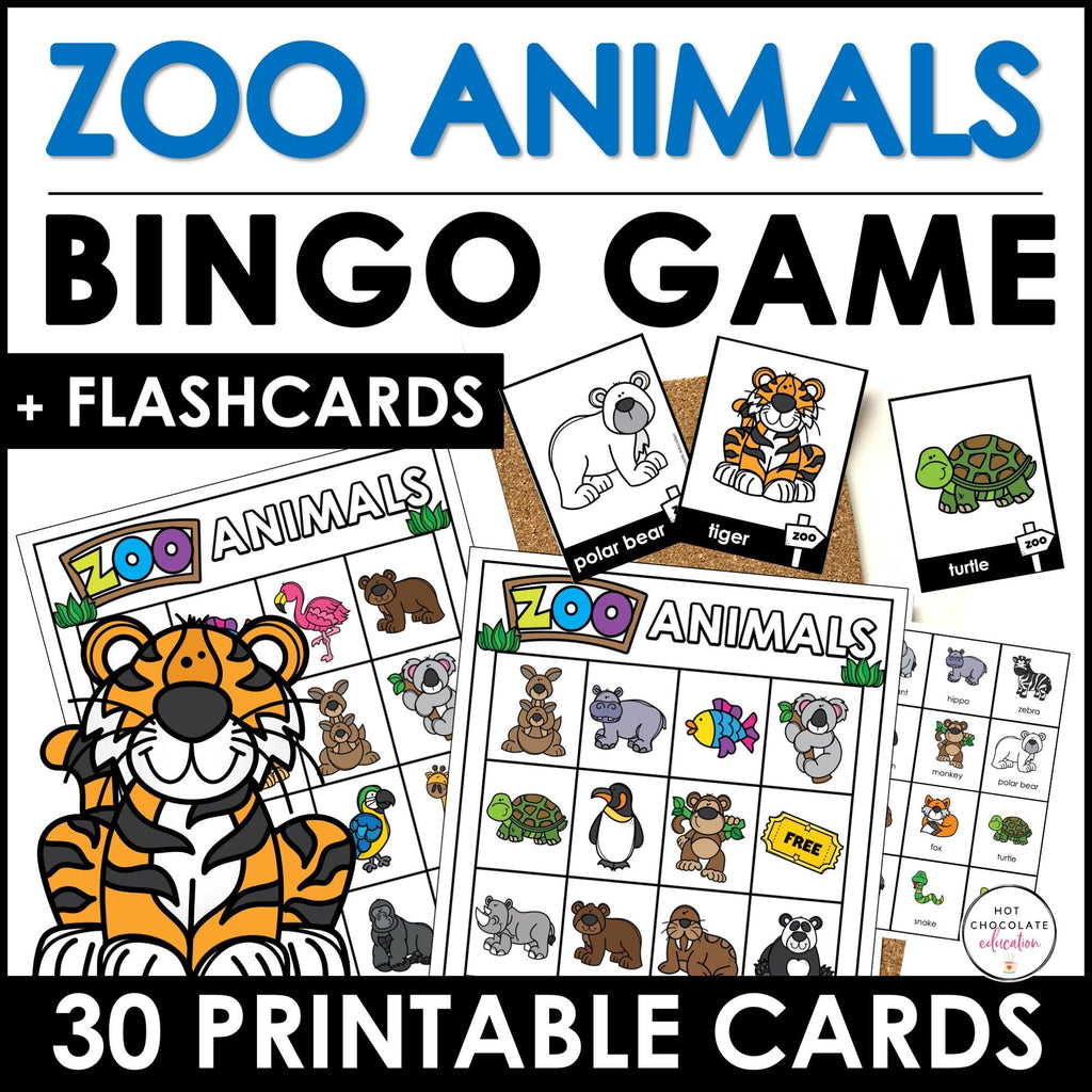 Animal Vocabulary Activity & Games BUNDLE for ESL - Hot Chocolate Teachables