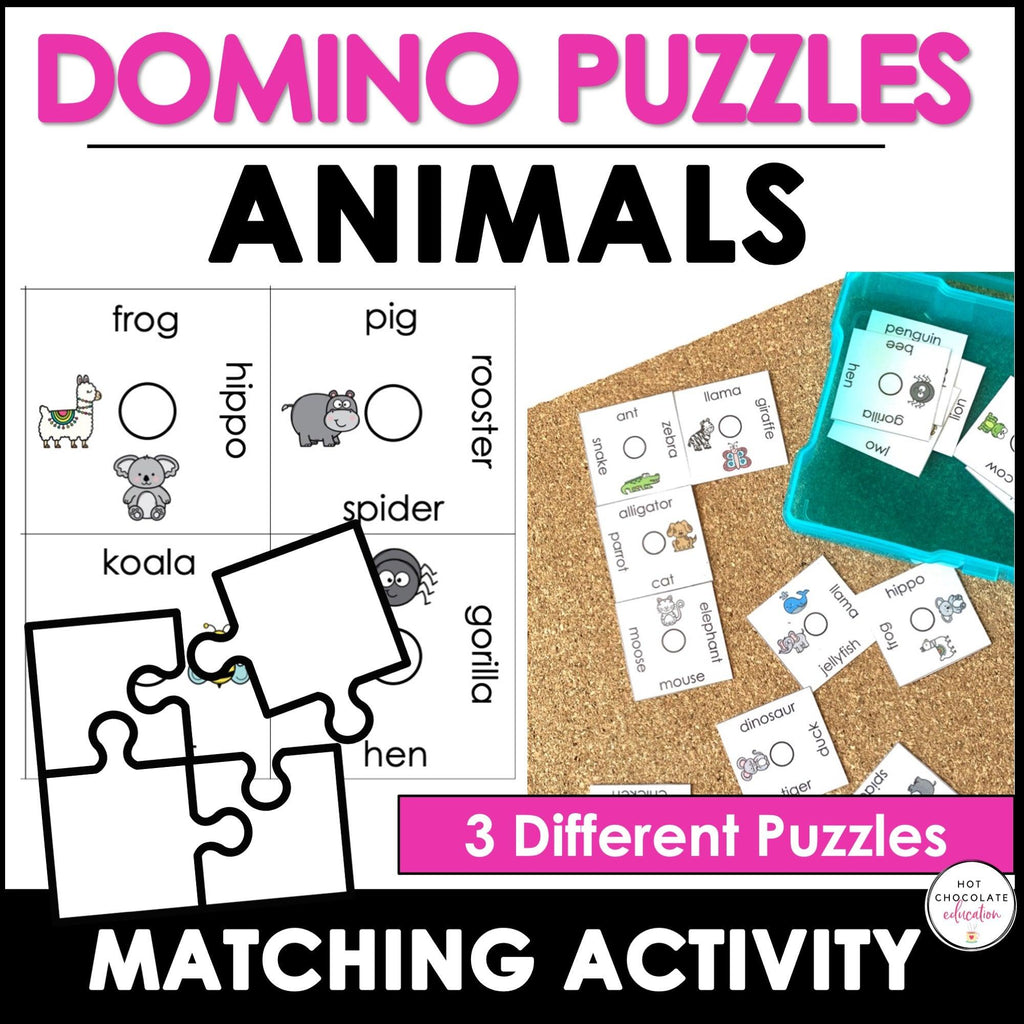 Animal Vocabulary Activity & Games BUNDLE for ESL - Hot Chocolate Teachables