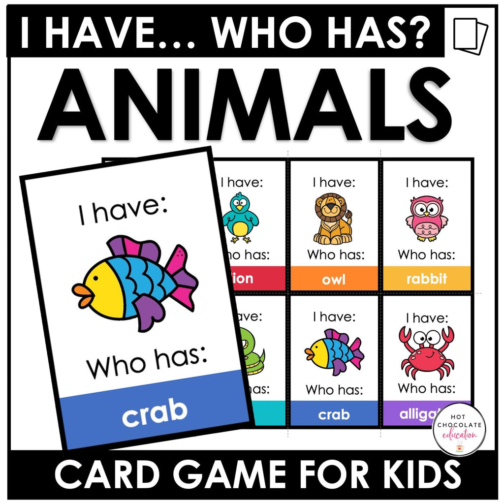 Animal Vocabulary Activity & Games BUNDLE for ESL - Hot Chocolate Teachables