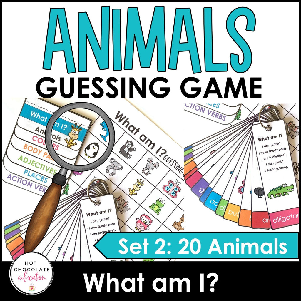 Animals Guessing Game for Young Learners - What am I? - Volume 2 - Hot Chocolate Teachables