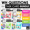 Answering WH Questions | Comprehension Task Card Bundle | What, When, Who, Why - Hot Chocolate Teachables