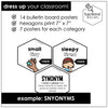 Antonyms & Synonyms Grammar Bulletin Board Posters - Hot Chocolate Teachables