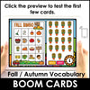 AUTUMN / FALL BINGO Game - Vocabulary Building - Boom Cards™ - Hot Chocolate Teachables