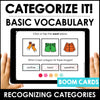 Categorize It - Basic ESL Vocabulary Boom Cards - Hot Chocolate Teachables