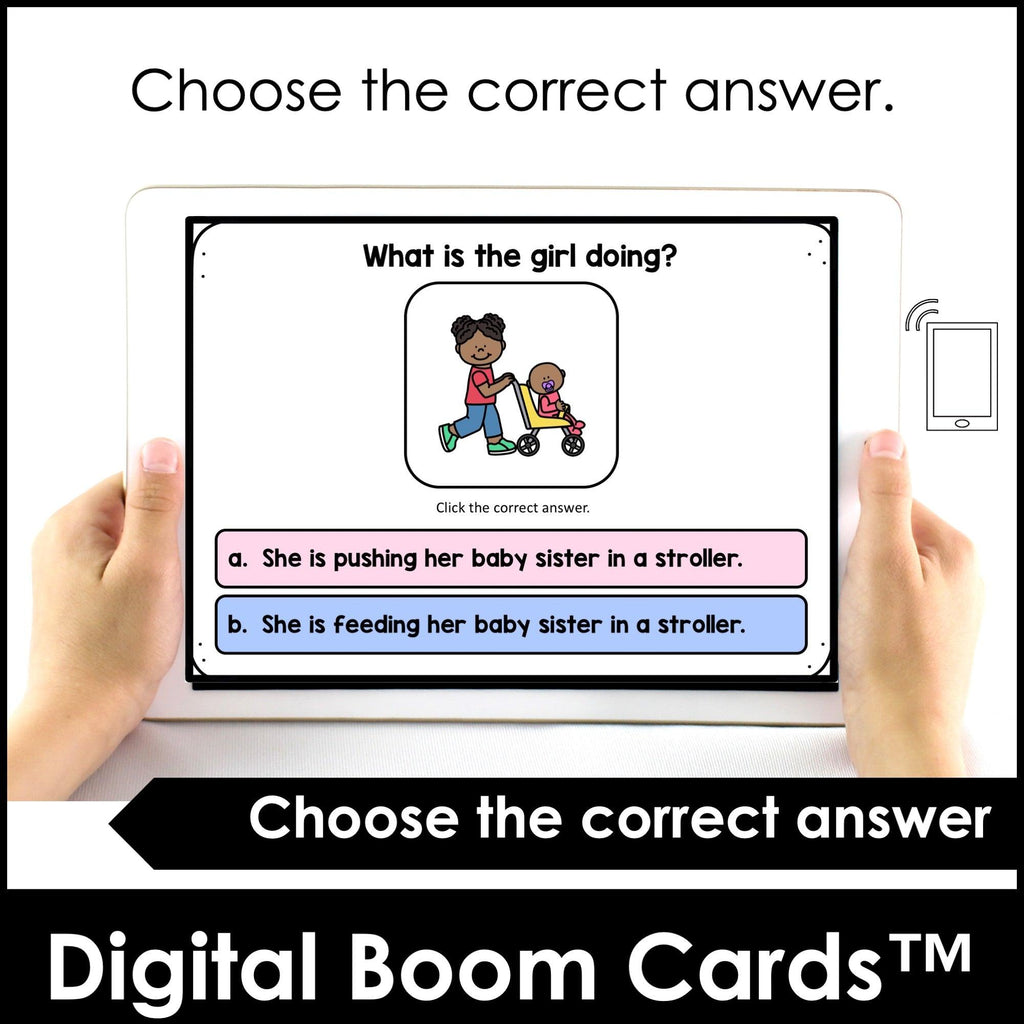 Choose the VERB: Present Continuous Boom Cards - Hot Chocolate Teachables