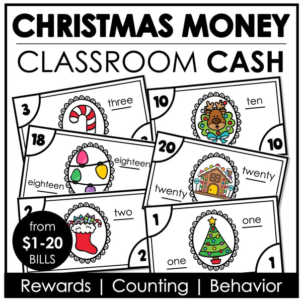 Christmas Money - Class Cash - Classroom Reward System - Fake Money - Hot Chocolate Teachables