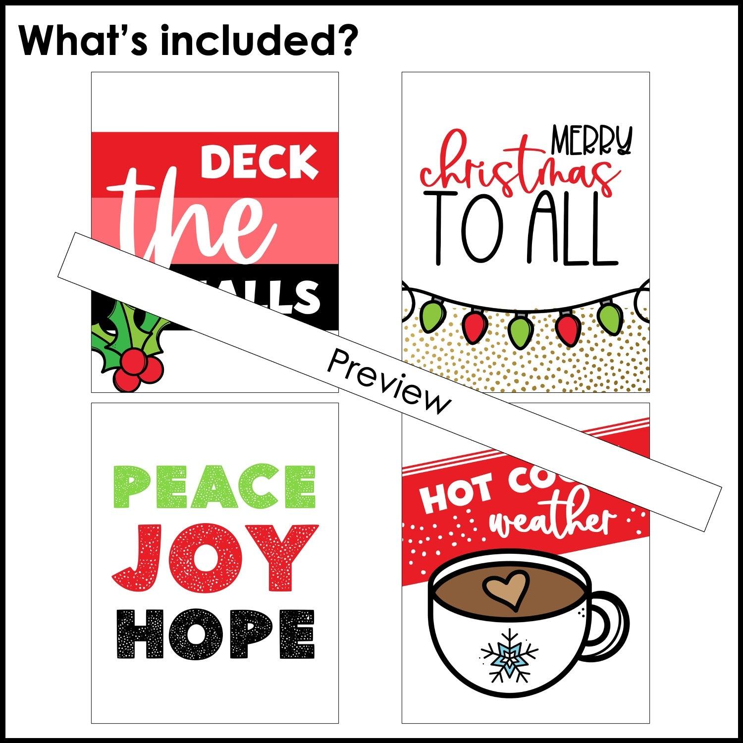 Christmas Posters | Winter Classroom Decor - December Printable Quote Posters - Hot Chocolate Teachables