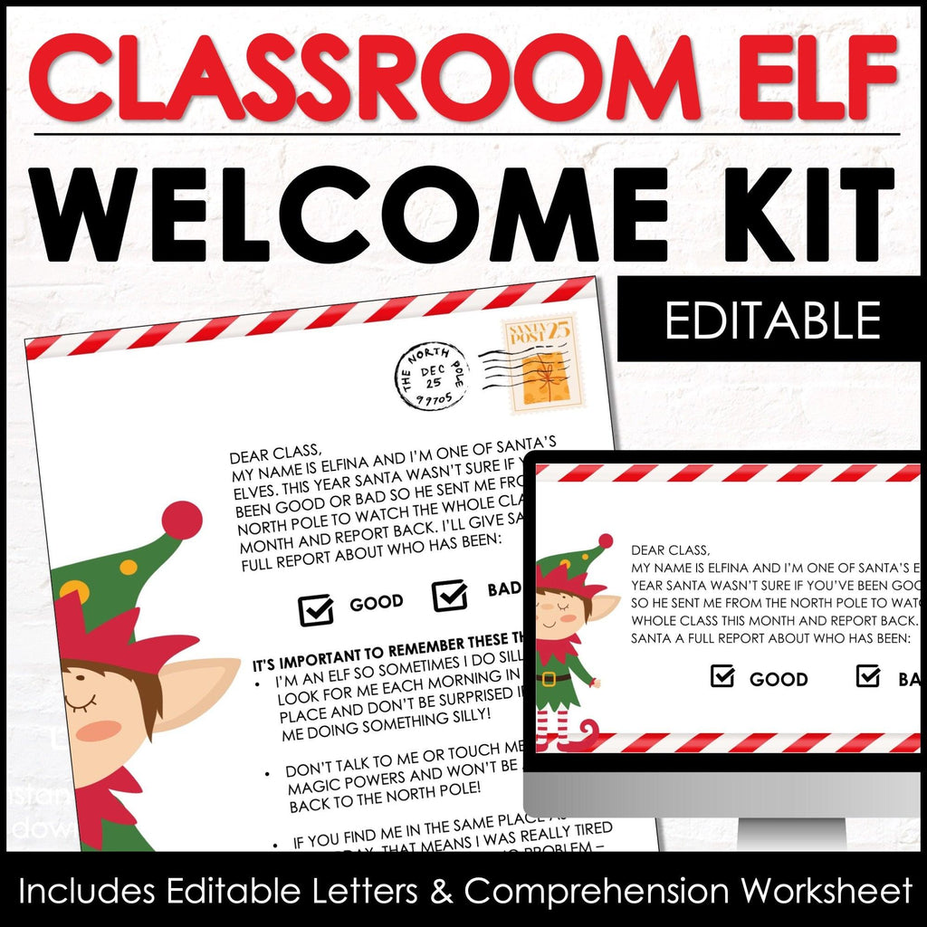 Classroom Elf Welcome Kit - Elf in our Classroom December Behavior Incentive - Hot Chocolate Teachables