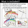 Community Helpers Comprehension Task Cards - Jobs - Hot Chocolate Teachables