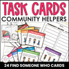 Community Helpers Comprehension Task Cards - Jobs - Hot Chocolate Teachables