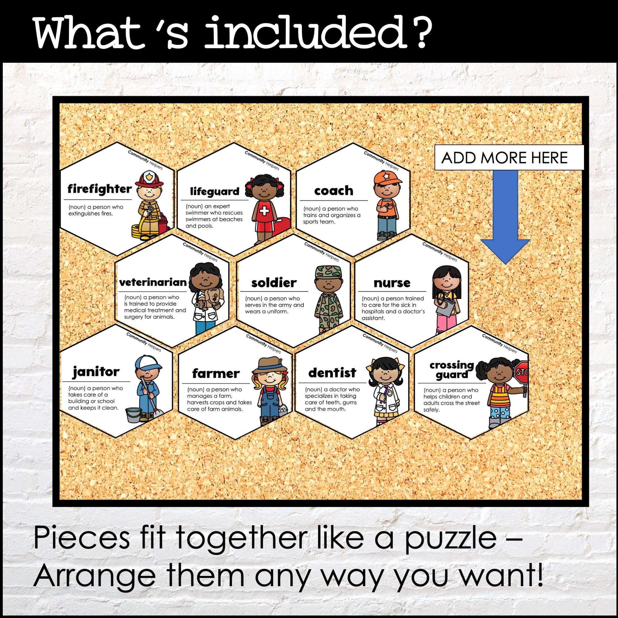 Community Helpers Posters | Classroom Bulletin Board / Word Wall - Hot Chocolate Teachables
