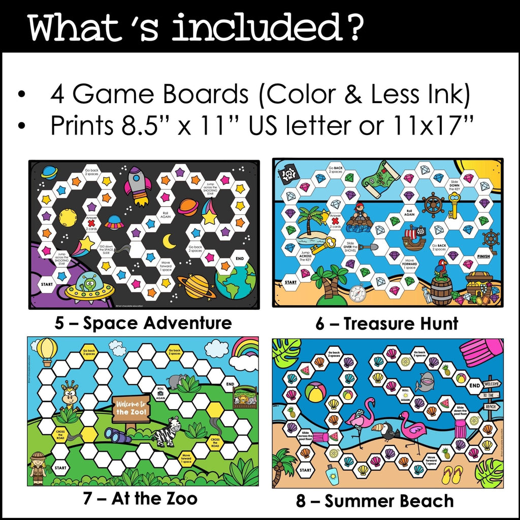 Create Editable Board Games for any subject | Templates with Editable Game Cards - Hot Chocolate Teachables