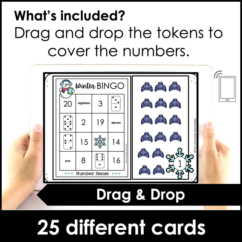 Digital Bingo Game : Number Fluency | Number Sense 1 to 20- Boom Cards™ - Hot Chocolate Teachables