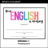 End of Year English Award Certificate Templates - Editable in PowerPoint - Hot Chocolate Teachables