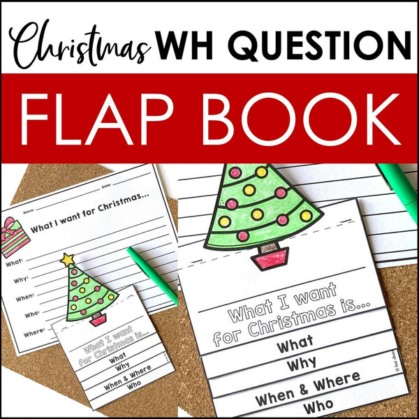 ESL Christmas Writing Activity | Wh question FLAP BOOK - Hot Chocolate Teachables