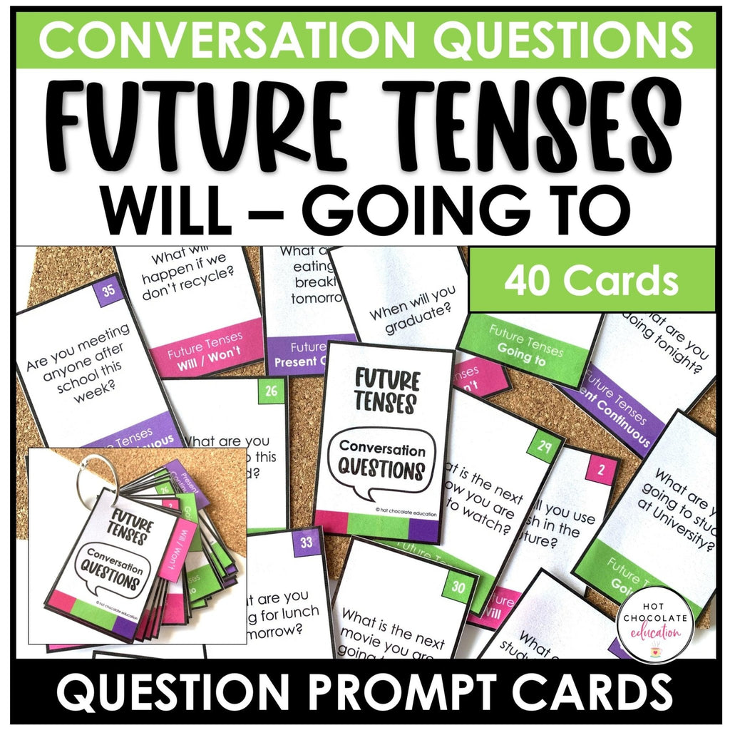 ESL Conversation Cards - Future Tenses - Hot Chocolate Teachables