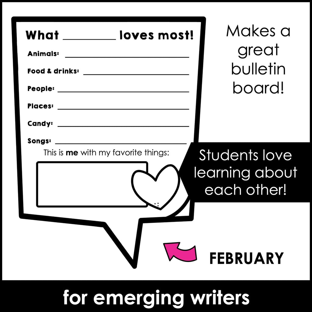 ESL Monthly Writing & Drawing Prompts - Bulletin Board | Notebook Inserts - Hot Chocolate Teachables