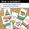 ESL Prepositions of Place and Location Card Match - Christmas Edition - Hot Chocolate Teachables