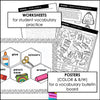 ESL School Supply Vocabulary Helpers - Picture Dictionary - Worksheets - Posters - Hot Chocolate Teachables