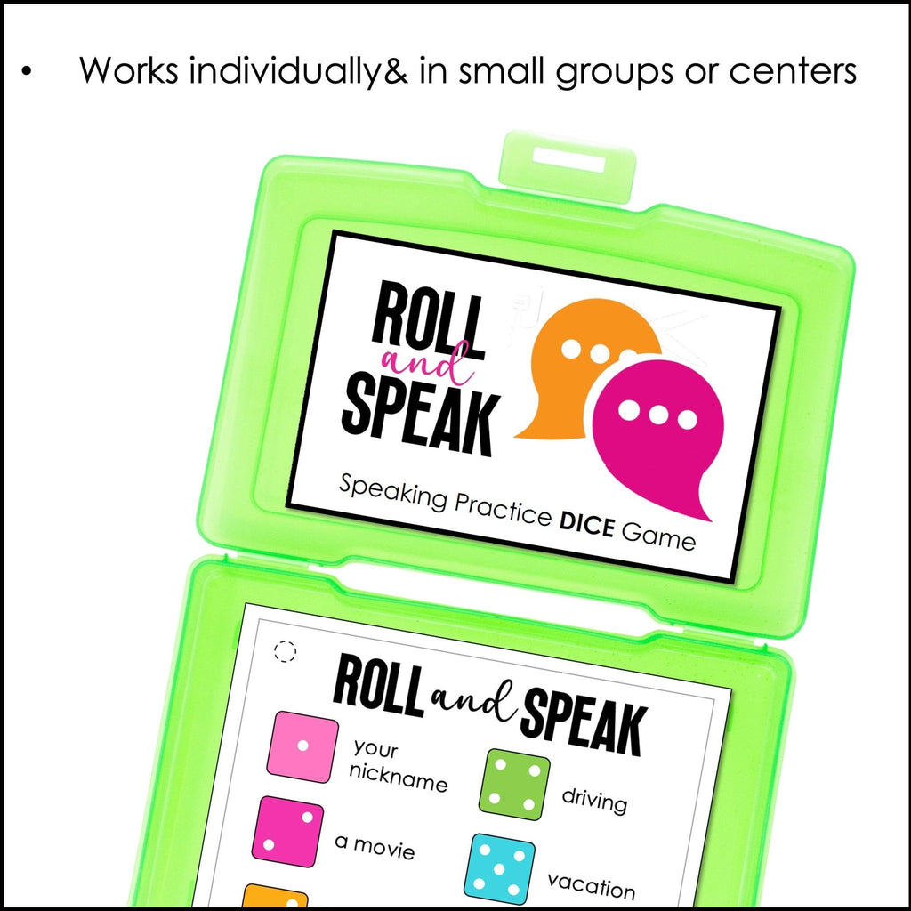 ESL Speaking Dice Game - Basic Vocabulary Student Led Speaking Activity - Hot Chocolate Teachables