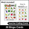 Fruit & Vegetable Vocabulary Bingo Game | ESL Activity - Hot Chocolate Teachables