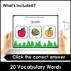 Fruit Vocabulary BOOM CARDS™ Interactive Digital Task Cards - Hot Chocolate Teachables