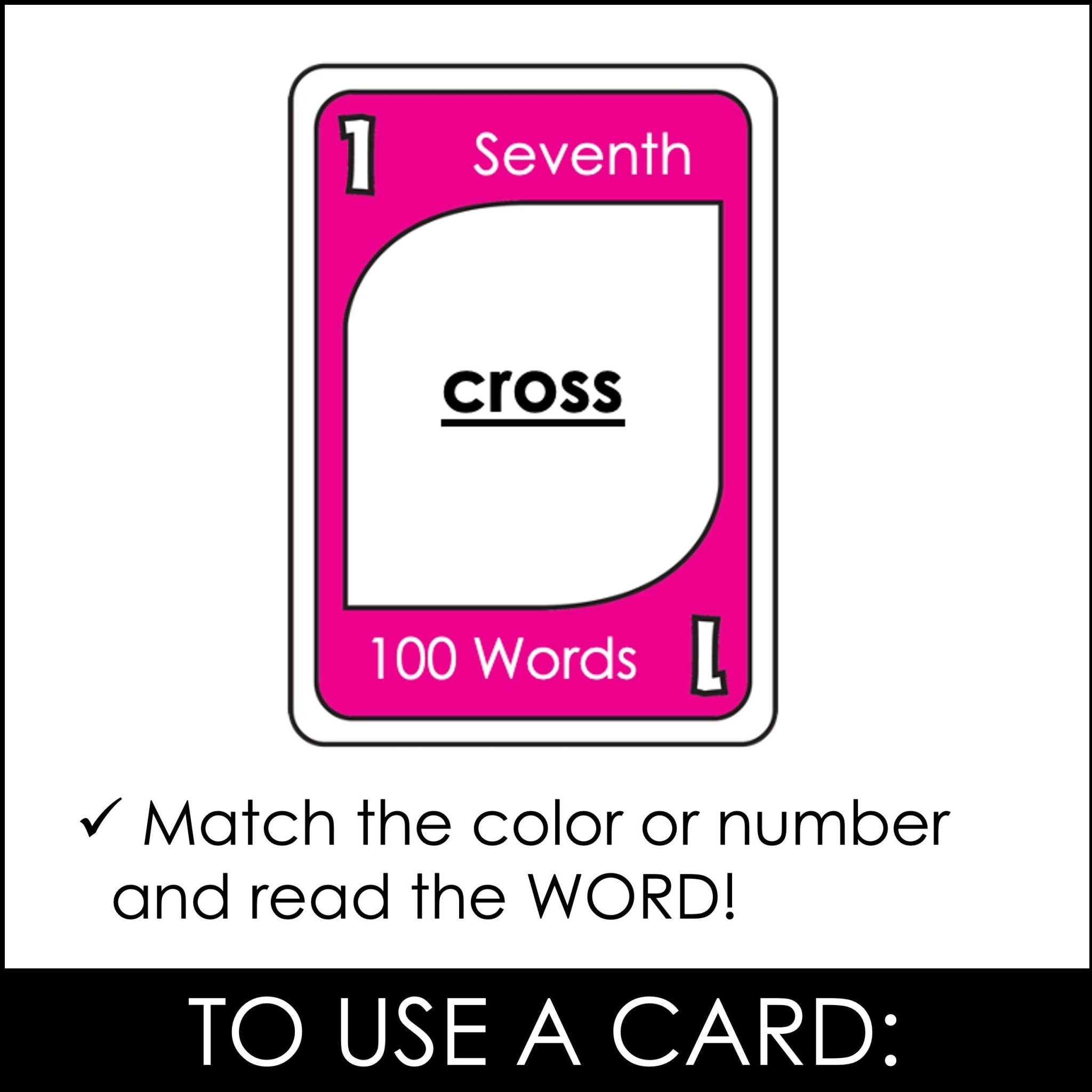 Fry's Sight Words Card Game - Seventh Hundred Words - Plays like UNO - Hot Chocolate Teachables