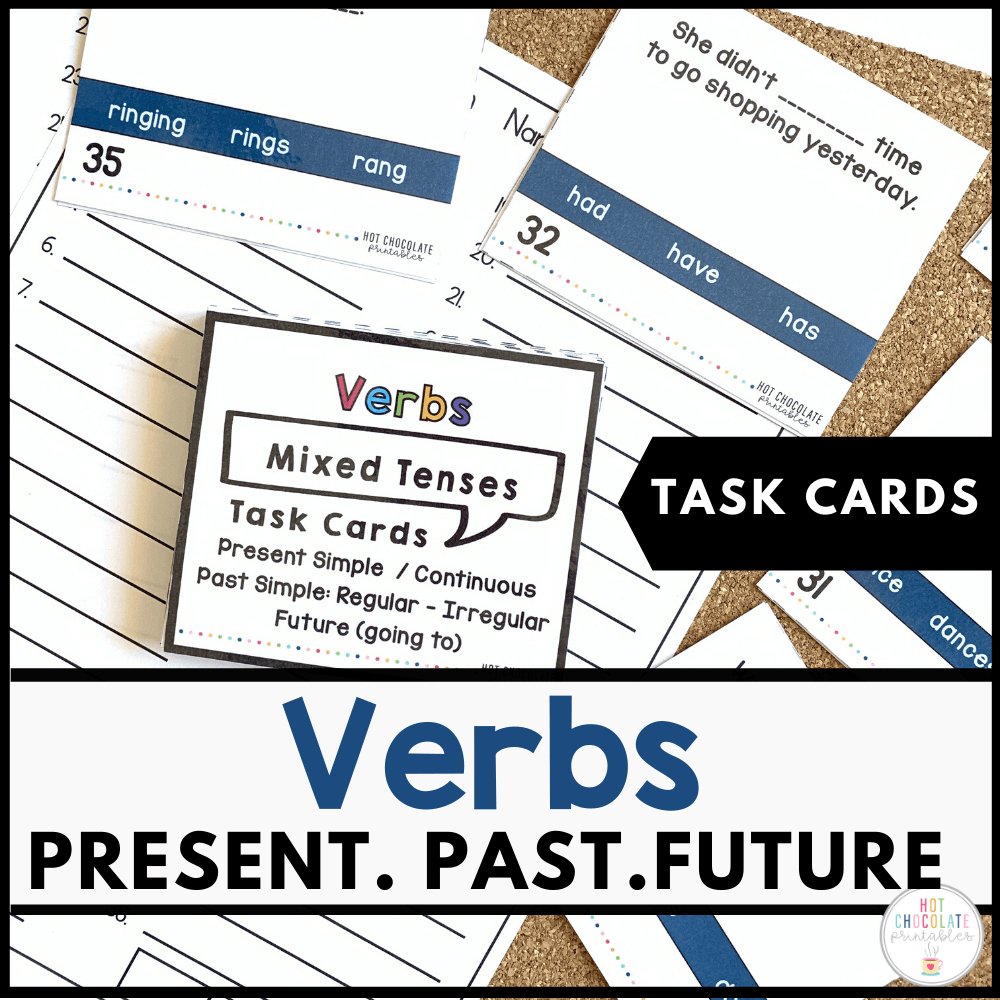 Grammar & Vocabulary Task Card Bundle - Hot Chocolate Teachables