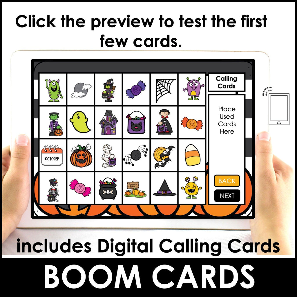 Halloween Bingo Game Boom Cards™ | Digital Activity | PAPERLESS - Hot Chocolate Teachables