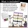 Halloween Board Game : Name 2 Things - Vocabulary Building Activity - Hot Chocolate Teachables