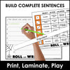 Halloween Sentence Building Dice Activity - Subject, Verb, Location, Time - Hot Chocolate Teachables