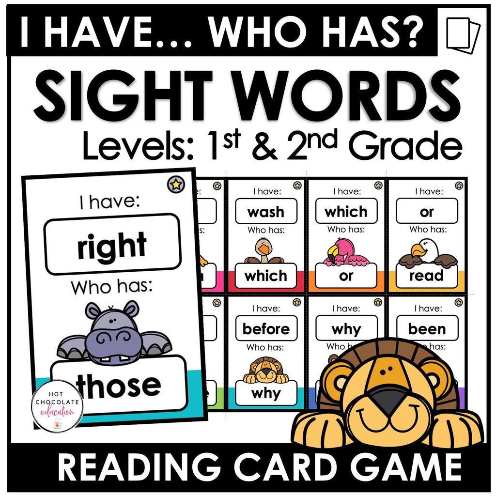 I HAVE....WHO HAS? Dolch Sight Words - Reading Skills Game First & Second Grade - Hot Chocolate Teachables